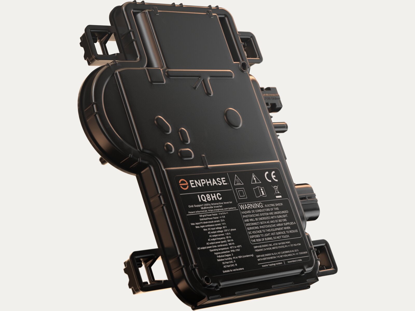 Enphase IQ8 micro-omvormer met dubbel geïsoleerde polymeerbehuizing